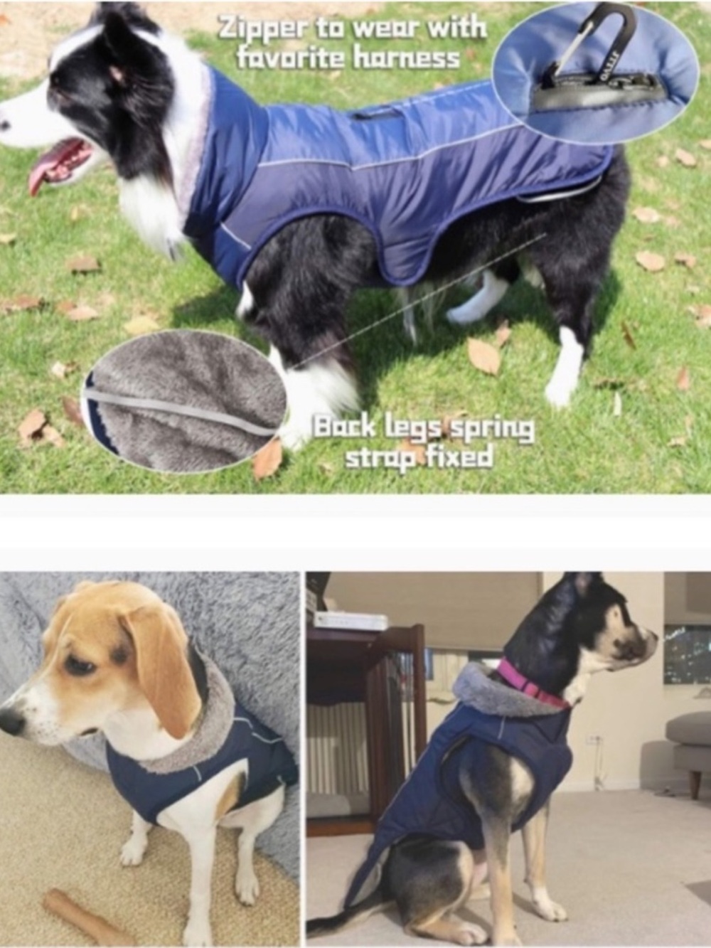 SALE!! Dog coat waterproof velcro neck closure NEW